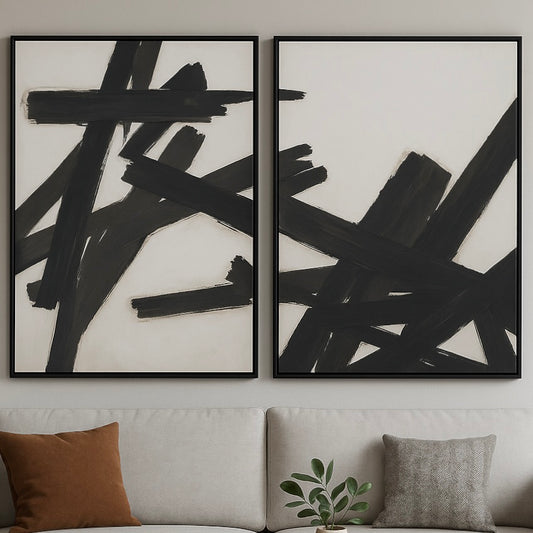 Abstract Strokes Painting Duo