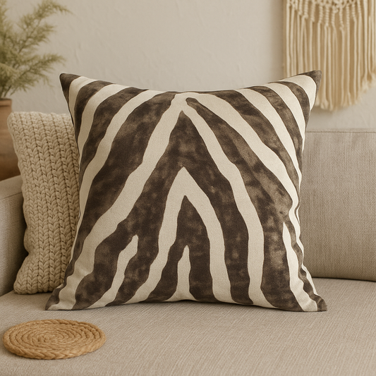 Paul Moneypenny Brown Zebra Print Cushion