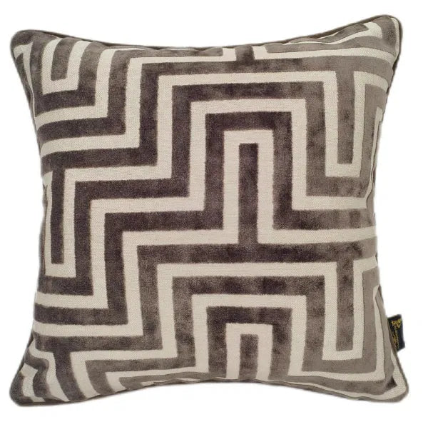 Paul Moneypenny Brown Geometric Cushion