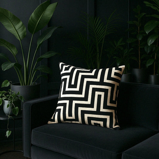Paul Moneypenny Monochrome Geometric Cushion