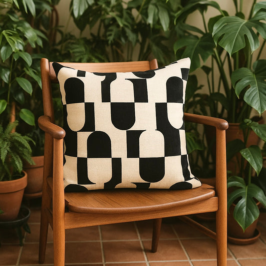 Paul Moneypenny Monochrome Retro Cushion