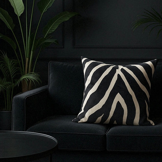 Paul Moneypenny Monochrome Zebra Print Cushion